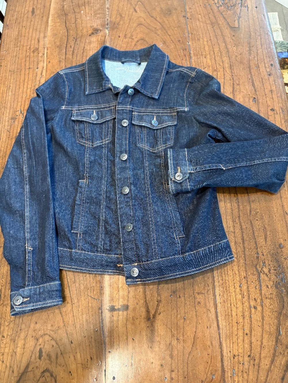 Vintage Smart Set Insider Denim Jacket Dark Wash Peace Love Llama Size Large